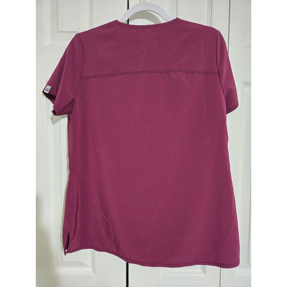 Cherokee medical uniforms medium maroon scrub top - Picture 4 of 9